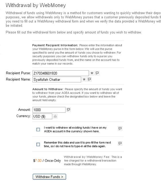 cara penarikan agea dengan webmoney